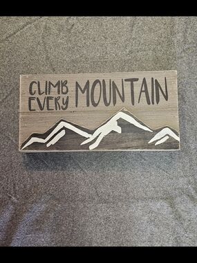 Hobby Lobby Rustic Mountain Wall Sign - Gray and White